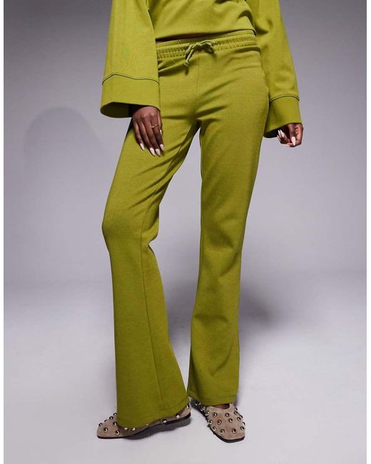 ASOS Green Interlock Flared Trackies
