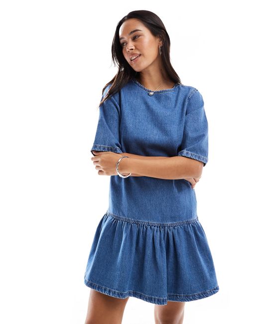 ASOS Blue – t-shirt-minikleid aus denim