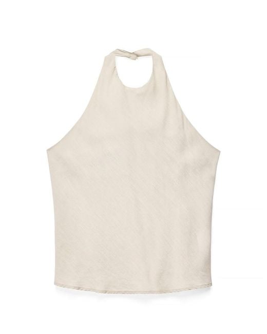 NA-KD Natural Linen Lyocell Blend Halterneck Top