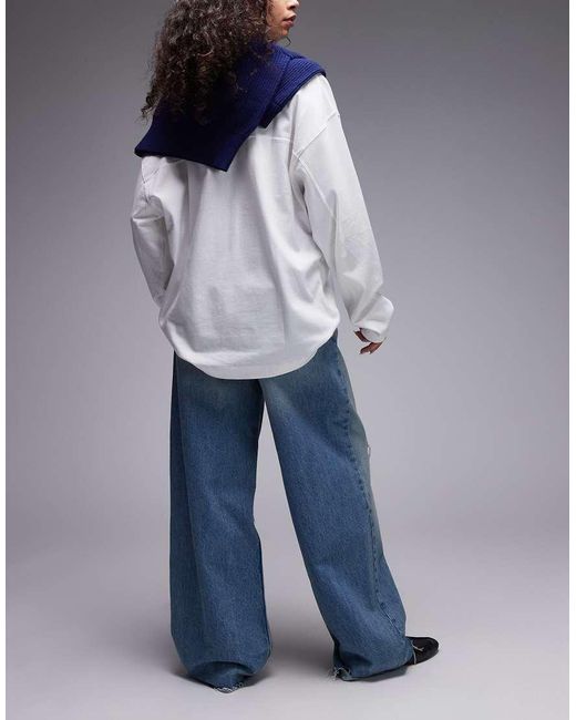 AllSaints Blue Aki Crossover Waist Jeans