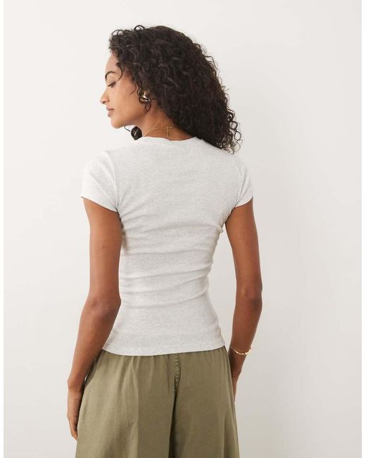 Gina Tricot White Crew Neck Top