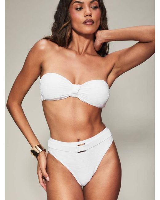 KBX White Knickerbox Bridal Crinkle Texture Non-Wired Bikini Top