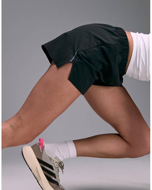 4505 Gray Premium Woven High Waist 3 Inch Running Short With Jersey Liner And Phone Pocket