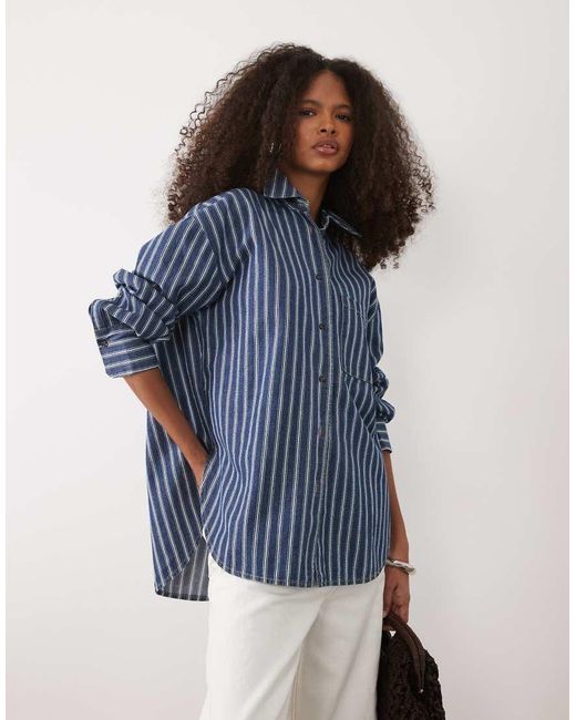 Mango Blue 100% Cotton Shirt