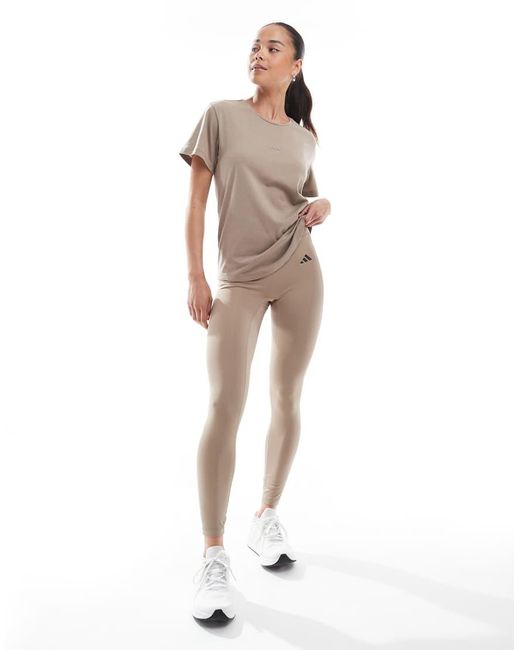 Adidas Originals Brown Adidas Training Yoga Essentials Tee