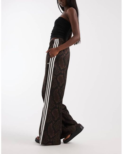 Adidas Originals Black Wide Leg Satin Track Pants
