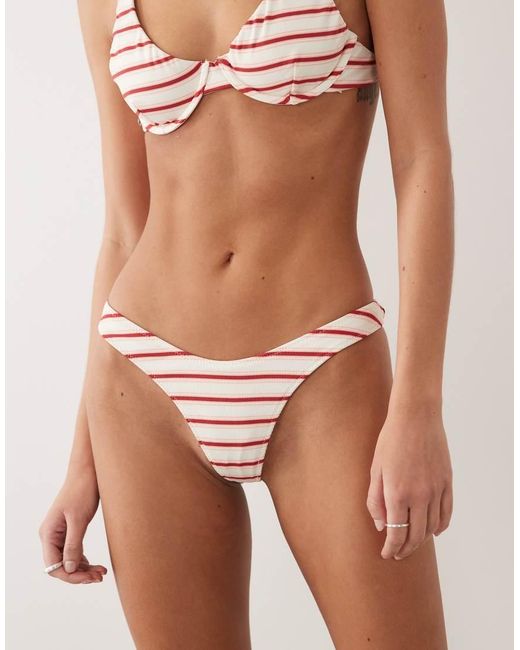 Rhythm Brown Tami Stripe High Waisted Bikini Bottoms