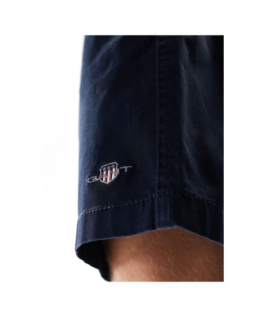 Pantalones cortos elásticos con cordón ajustable y logo Gant de hombre de color Blue