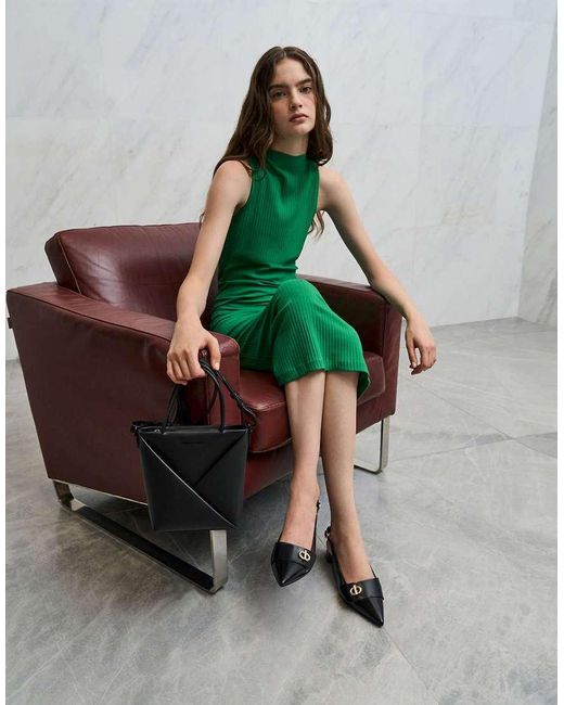 Charles & Keith Black Marley Slingback Pumps