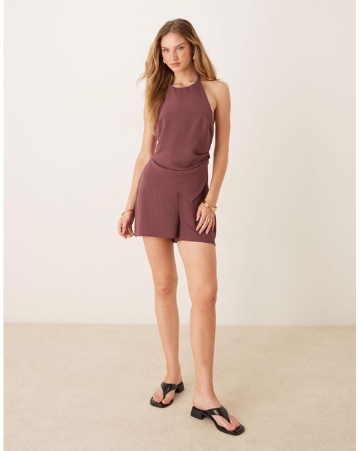 ASOS Purple – neckholder-playsuit