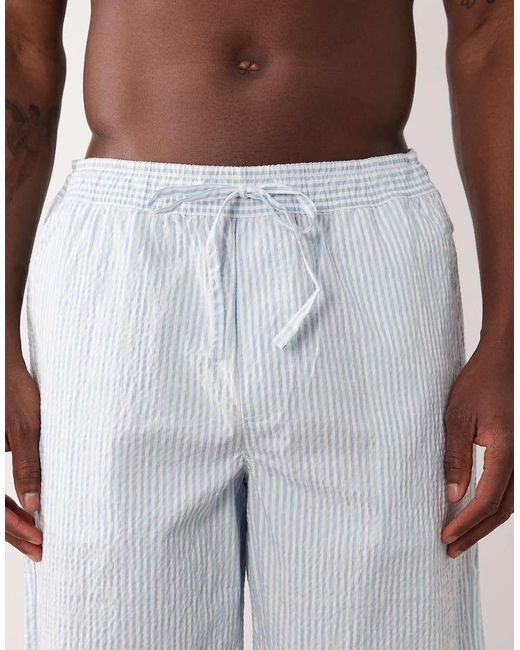 Jack & Jones White Seersucker Shorts for men