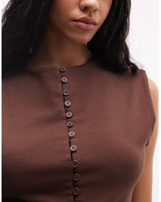 ASOS Blue Compact Cotton Grown-on Sleeve Button-down Top