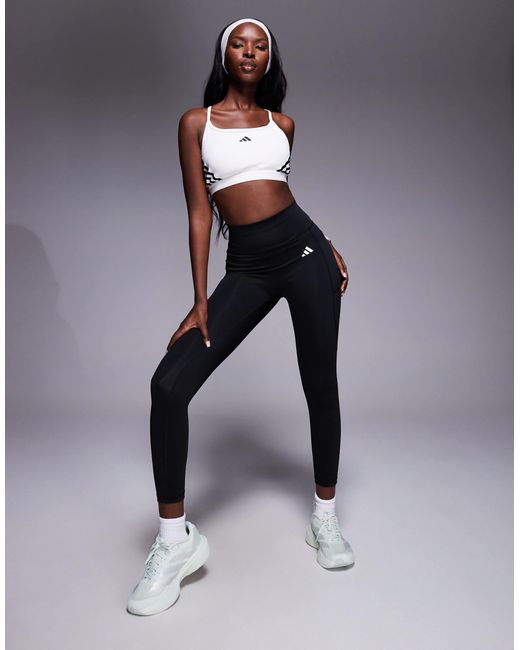 Adidas Originals Gray Adidas Training Optime Essentials No Seam Leggings