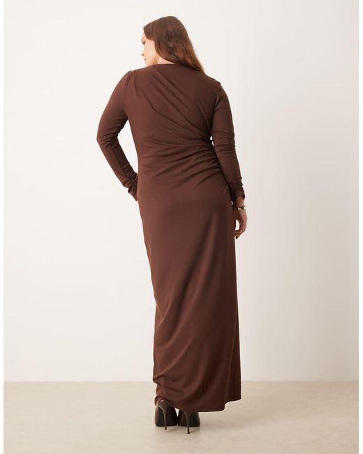 ASOS Brown Asos Design Curve Drape Maxi Dress