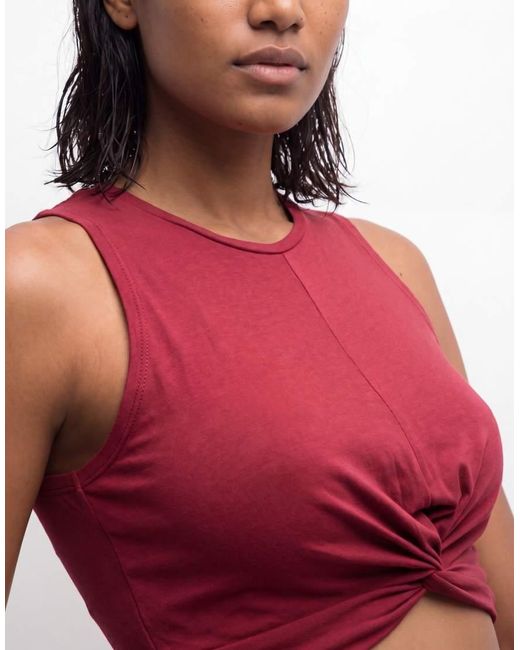 Noisy May Red Twist Front Crop Top