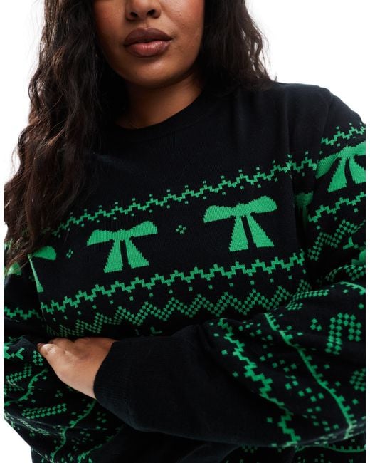 ASOS Green Asos design curve – weihnachtspullover mit norwegermuster