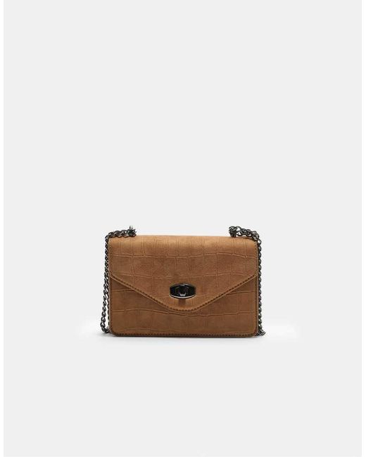 Stradivarius Crossbody Tas Met Textuur En Sluiting in het White