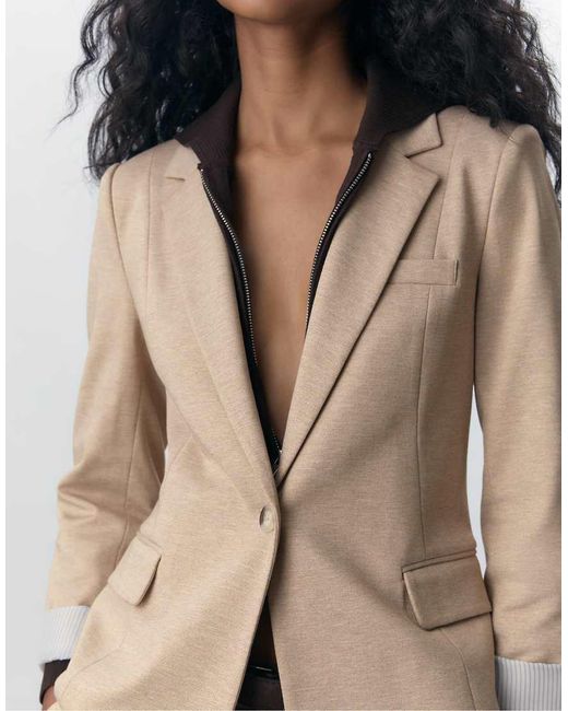 Stradivarius White Slim Fit Blazer