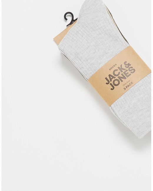 Jack & Jones White 3 Pack Socks for men