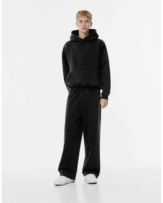 Pull&Bear – skater-trainingshose in Black für Herren