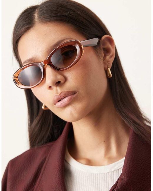 ASOS Brown Oval Sunglasses