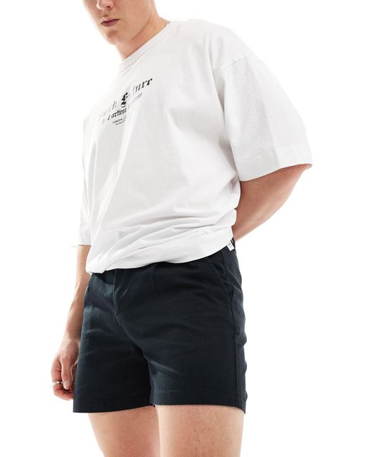 ASOS White Pleated Mid Length Chino Short for men