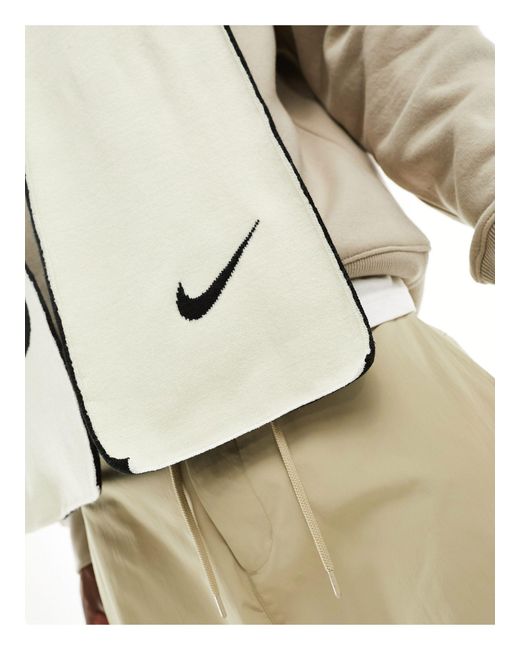 Bufanda negra y blanco hueso con diseño reversible y logo Nike de hombre de color Natural