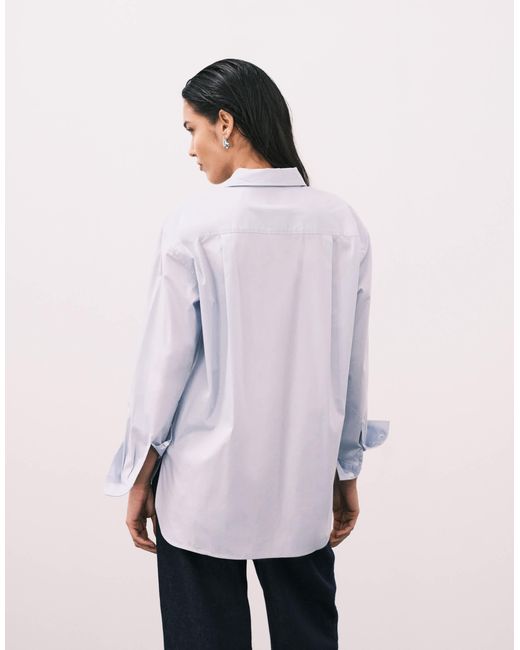 Calvin Klein Purple – relaxed-fit-t-shirt aus popeline