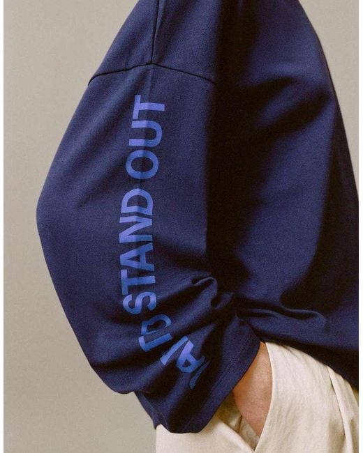 Pull&Bear Blue Stwd Graphic T-Shirt