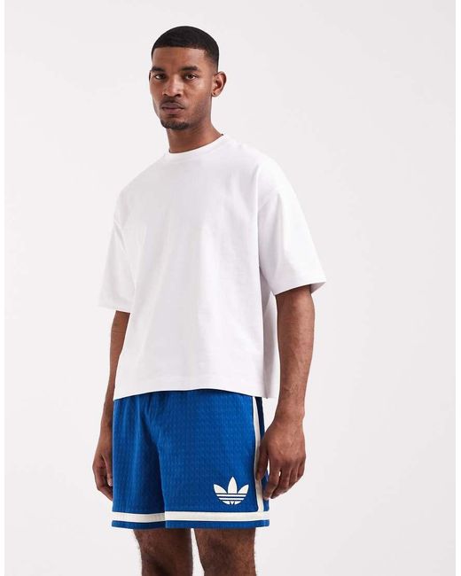 Adidas Originals White Warp Knit Shorts for men