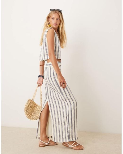 Mango Natural 100% Linen Maxi Skirt Co-ord