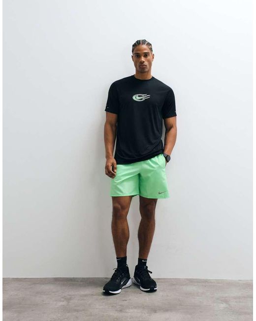 Nike Blue Stride Dri-fit Graphic Print T-shirt for men