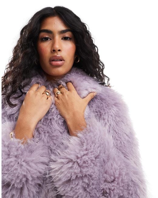 Purple shaggy jacket hotsell