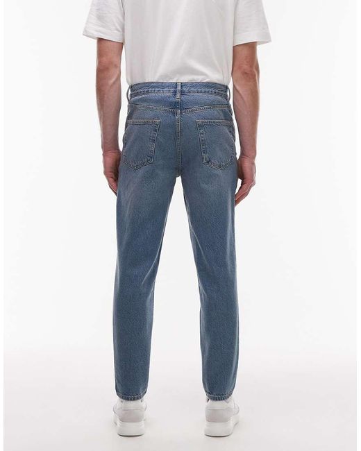 Vaqueros Rígidos De Corte Tapered Con De -Azul Topman de hombre de color Blue