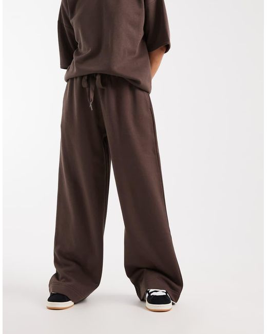 Vero Moda Brown Tie Waist Wide Leg joggers Co-ord