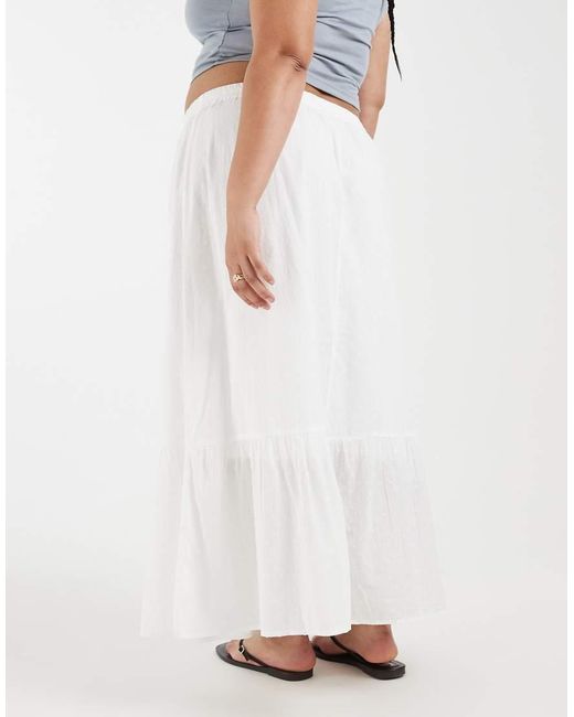 Vero Moda White Textured Boho Maxi Skirt