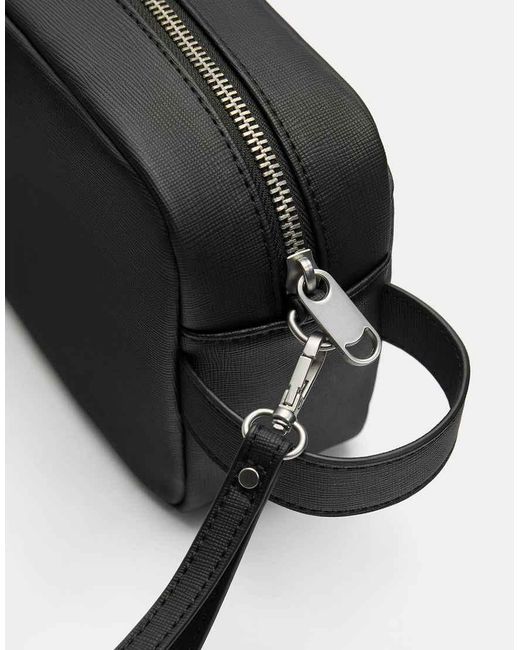 Pull&Bear Black Wash Bag With Handle for men
