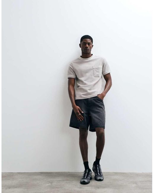ASOS Gray Regular Fit T-shirt With Contrast Stitch for men
