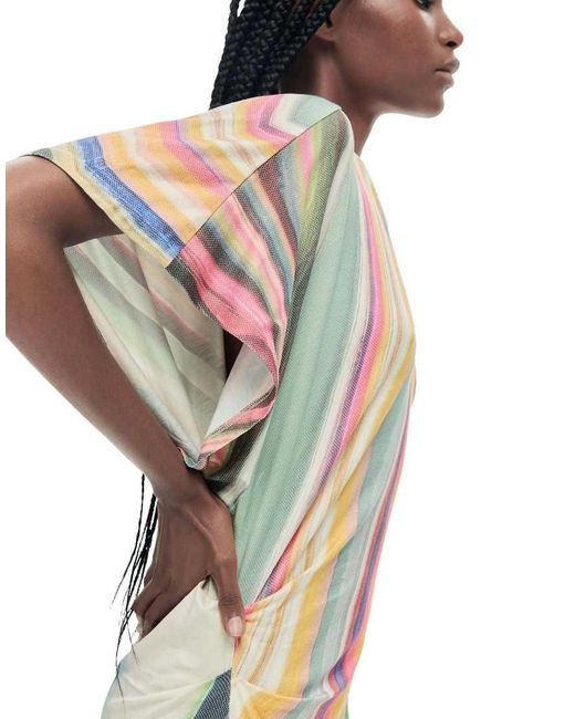 Desigual White Maxi Wave Dress
