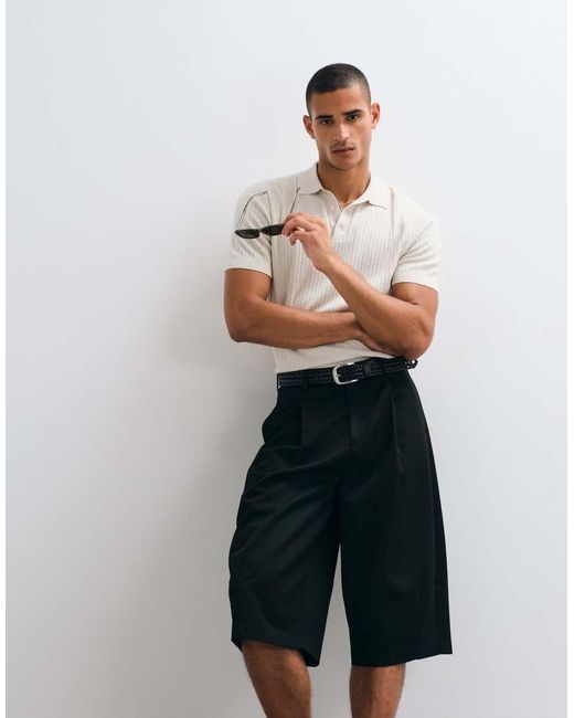 ASOS White Smart Barrel Longline Short for men