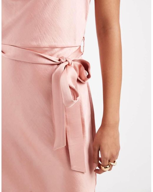 Vestito Da Cerimonia Al Polpaccio di TFNC London in Pink
