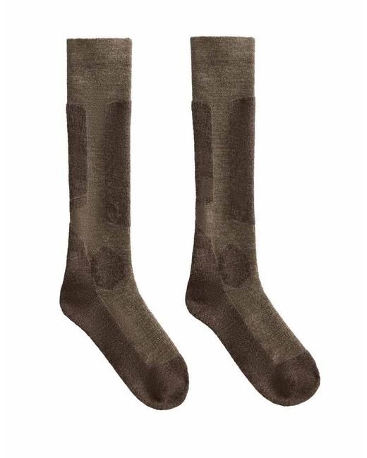 Oysho Brown Woolmark® Wool Blend Long Ski Socks