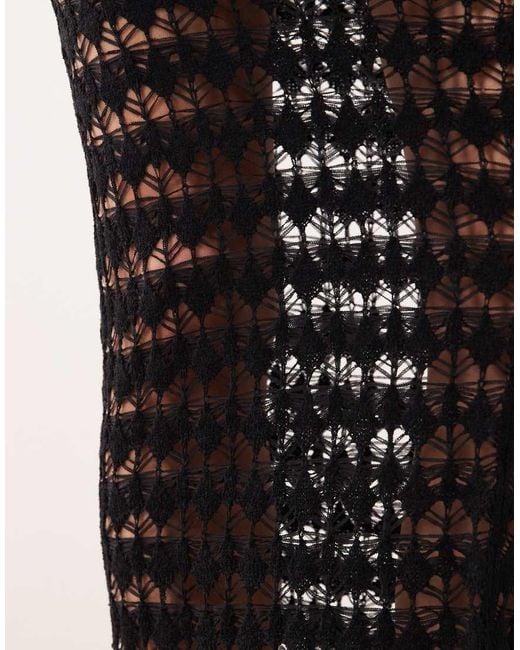 Miss Selfridge Natural Crochet Maxi Skirt Co-ord