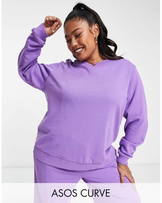 ASOS Asos Design Curve - Sweatshirt in het Purple