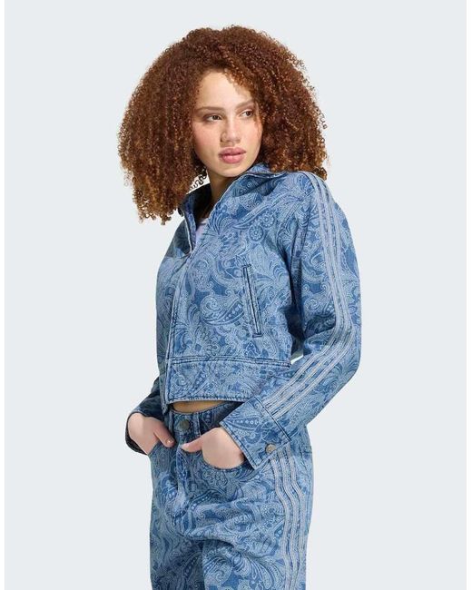 Adidas Originals Blue Adidas Liberty London Firebird Denim Tracktop
