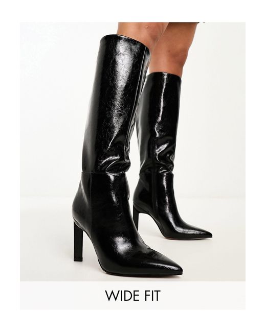 ASOS Black Wide Fit Cancun Knee High Boots