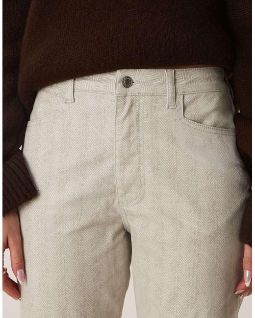 ASOS Natural Straight Leg Herringbone Flock Jean