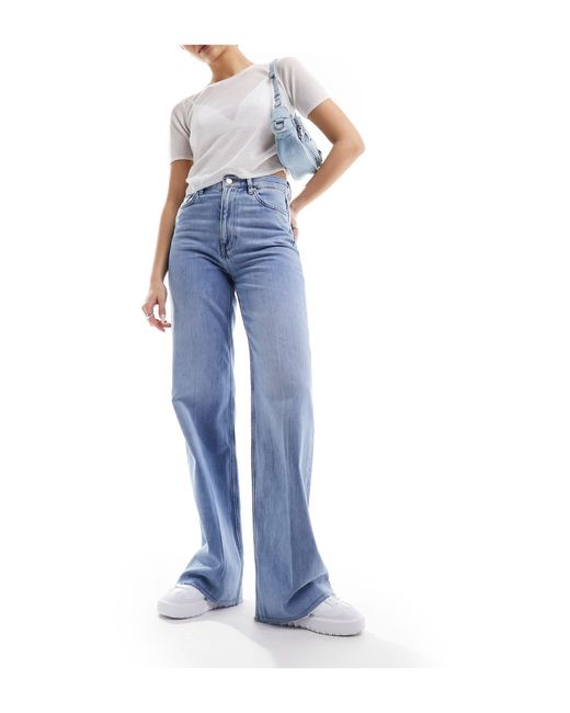 & Other Stories Blue High Rise Straight Leg Jeans