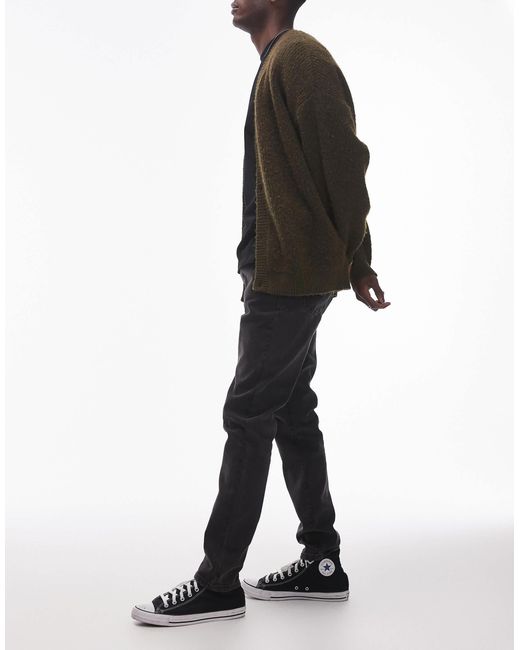 Topman – eng geschnittene stretchjeans in Black für Herren