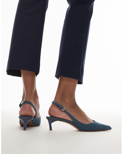 Mango Blue – slingback-schuhe aus denim